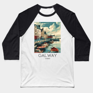A Vintage Travel Illustration of Galway - Ireland Baseball T-Shirt